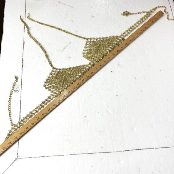 Belly Dance Gold Metal Boho Bra Y2K  NWT NOS - Picture 13 of 15